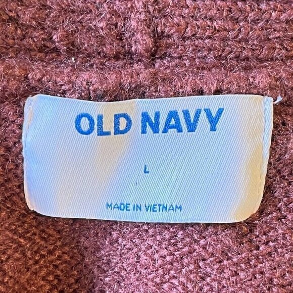 Old Navy Slow Motion Open Knit Oversized Cardigan With Pockets Large Plump Plum - Picture 4 of 5